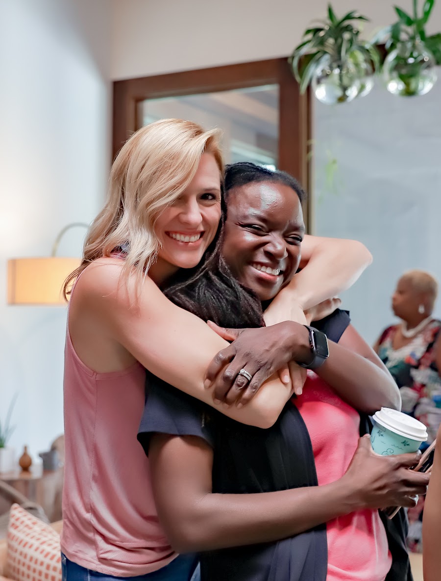 Dana hugging a BossMom